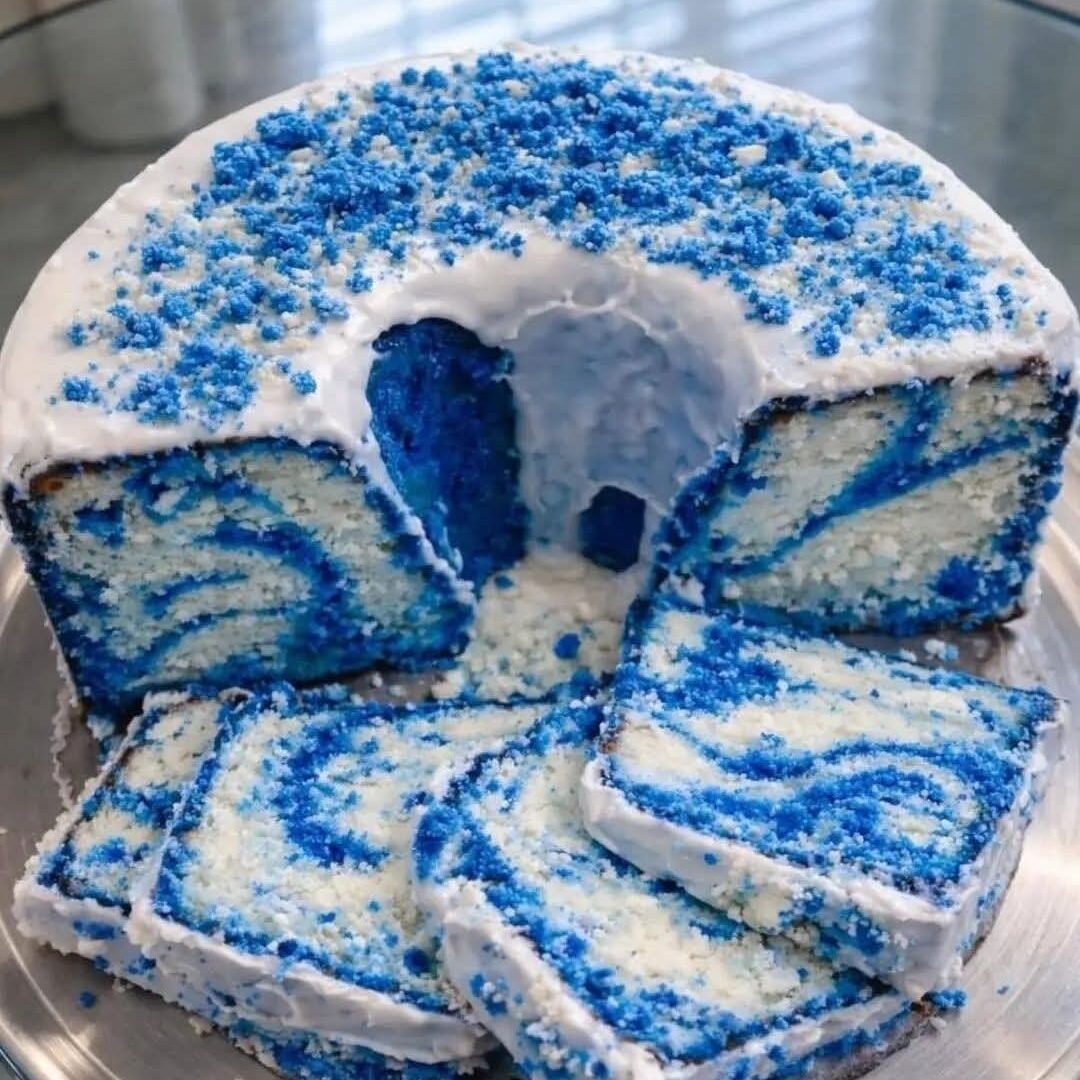 Blue Velvet Swirl Pound Cake with Cream Cheese Glaze and Blue Crumble FB_IMG_1768588217611